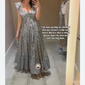 Pilcro Flutter-Sleeve Tiered Midi Dress